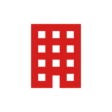 Red Building Icon with Windows