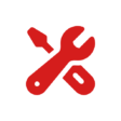 Red Screwdriver and Wrench Icon