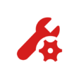 HVAC Installation Red Wrench and Gear Icon