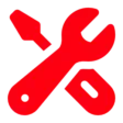 Red Screw Driver and Wrench Installation Icon