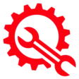 Red Wrench and Gear Icon Repair