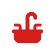 Red Plumbing Sink Icon